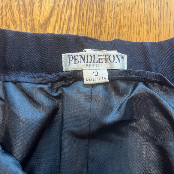 Pendleton Vintage Navy Wool Pants High Waisted Ankle Crop 10P - Picture 3 of 9